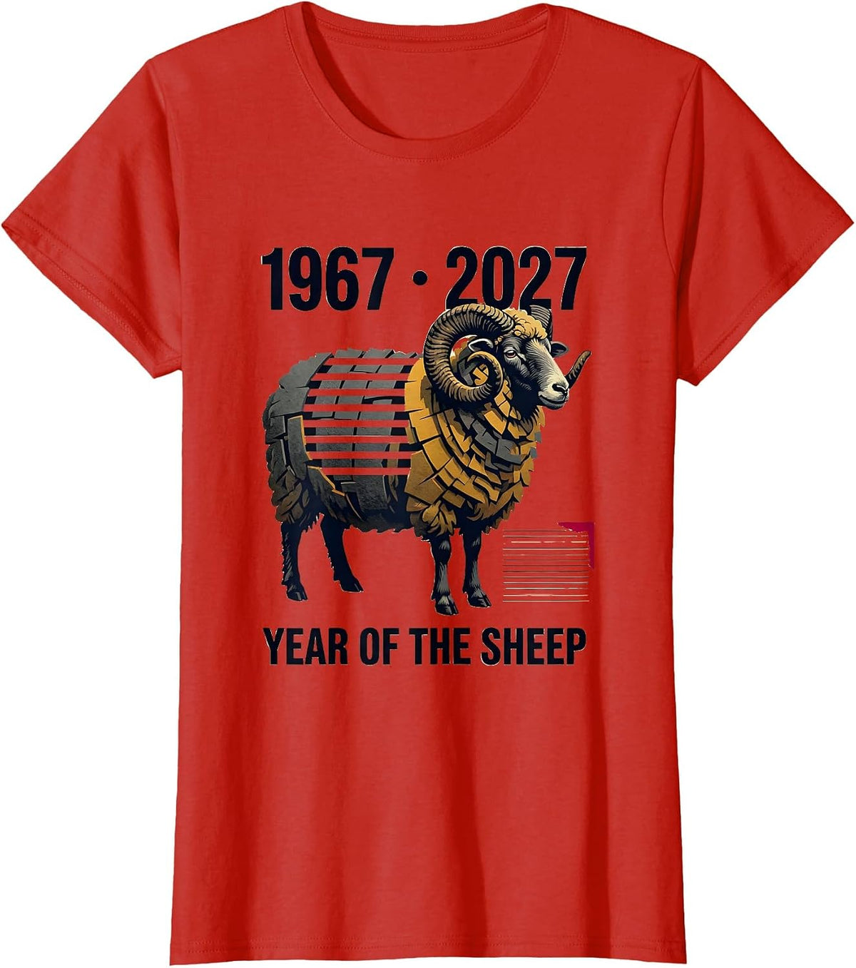 1967 · 2027 Year Of The Sheep Zodiac 60th Birthday Lunar New T-Shirt - Red