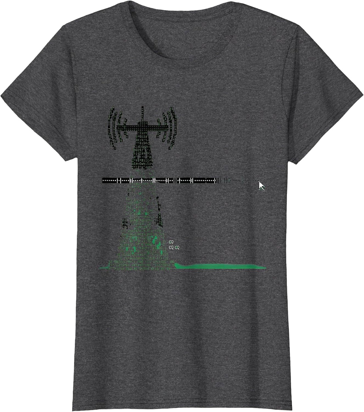 Women's CQ CQ CQ Funny Ham Radio Operator Enthusiast Humor T-Shirt - Dark Heather Grey