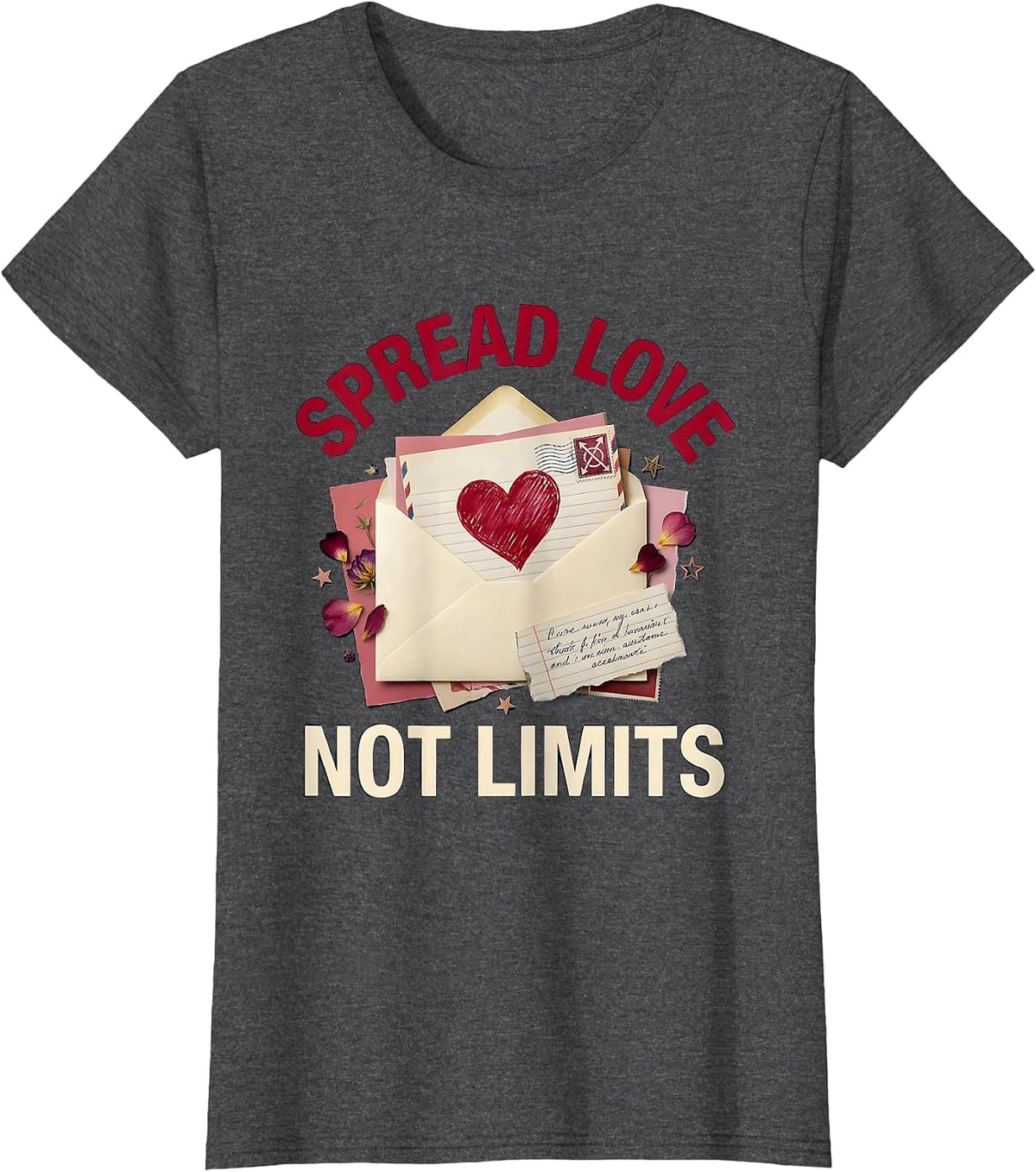 Women's Spread Love Not Limits Down Syndrome Awareness T-Shirt - Dark Heather Grey