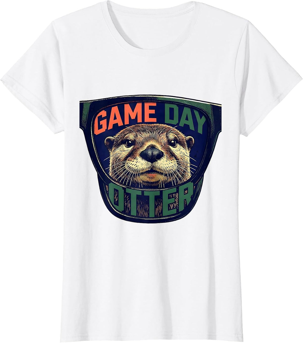 Women's Game Day Otter Funny Animal Lover Sports Fan Mascot T-Shirt - White