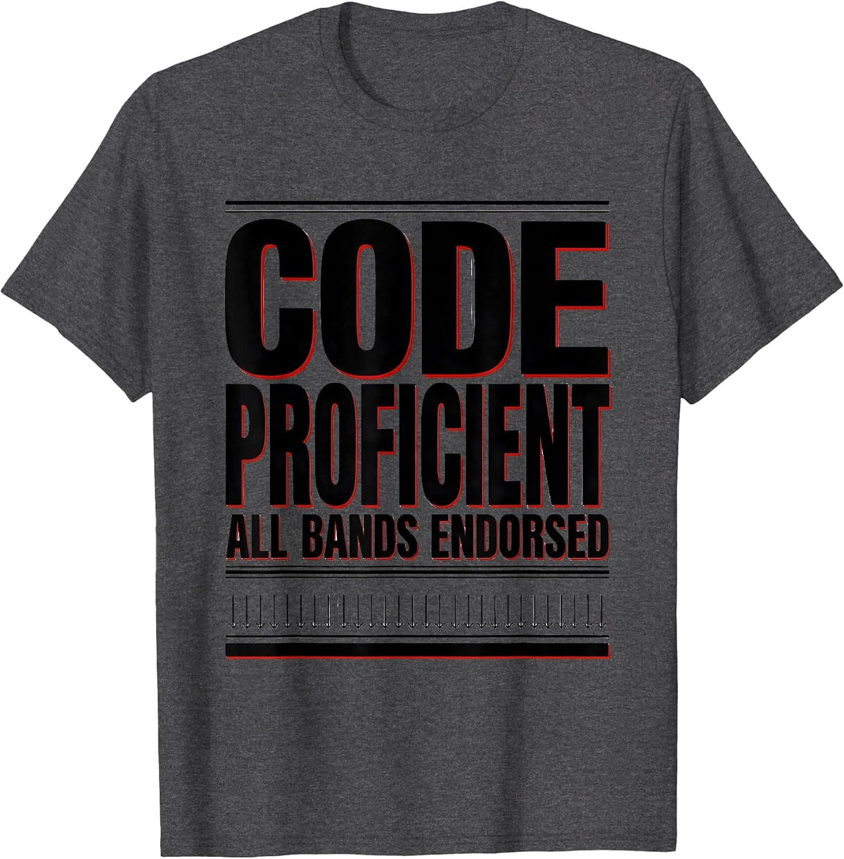 Men's Code Proficient All Bands Endorsed Funny Ham Radio Operator T-Shirt - Dark Heather Grey