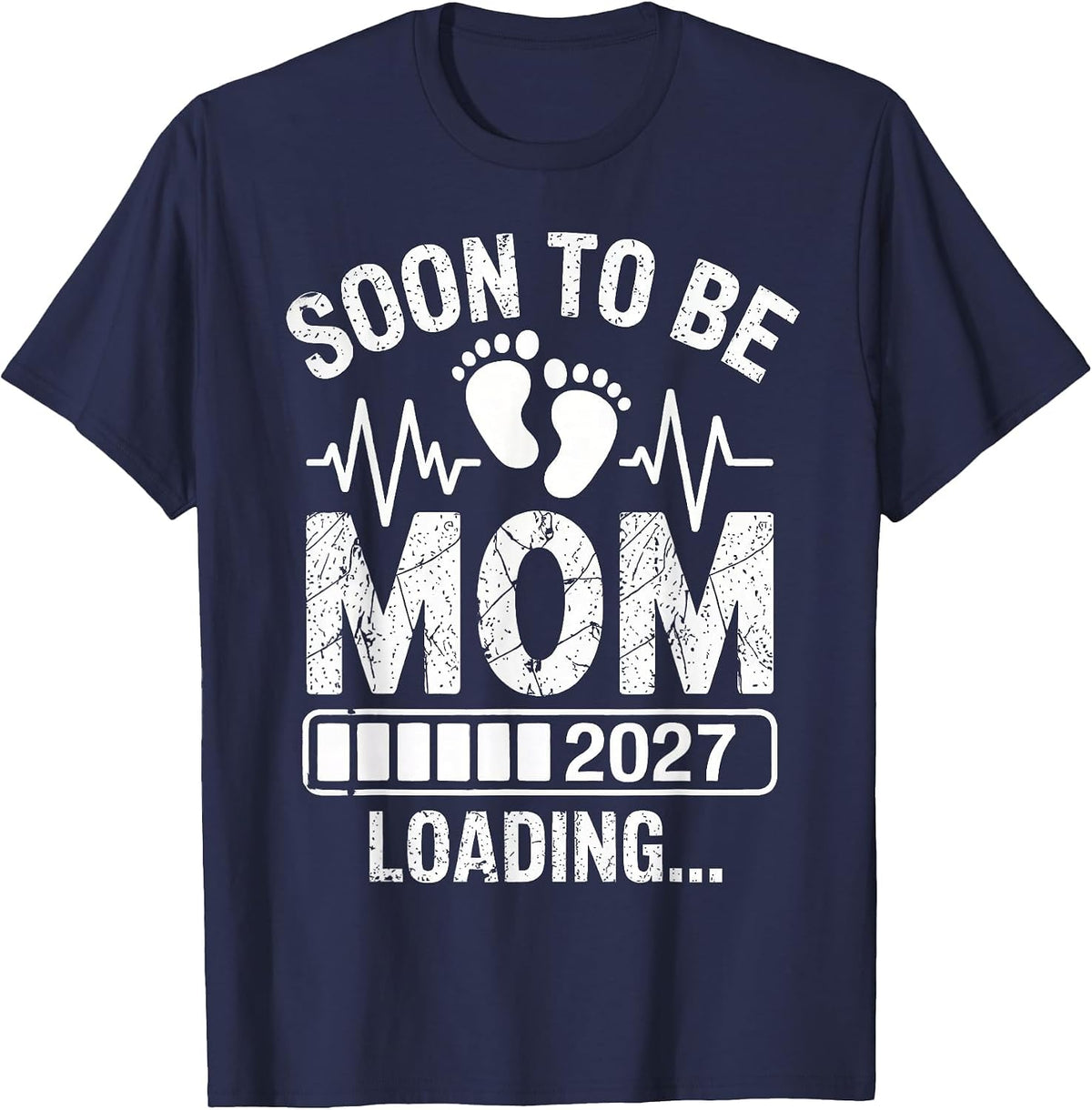 Soon to Be Mommy Est 2027 New Mom New Mama Womens T-Shirt - Navy Blue