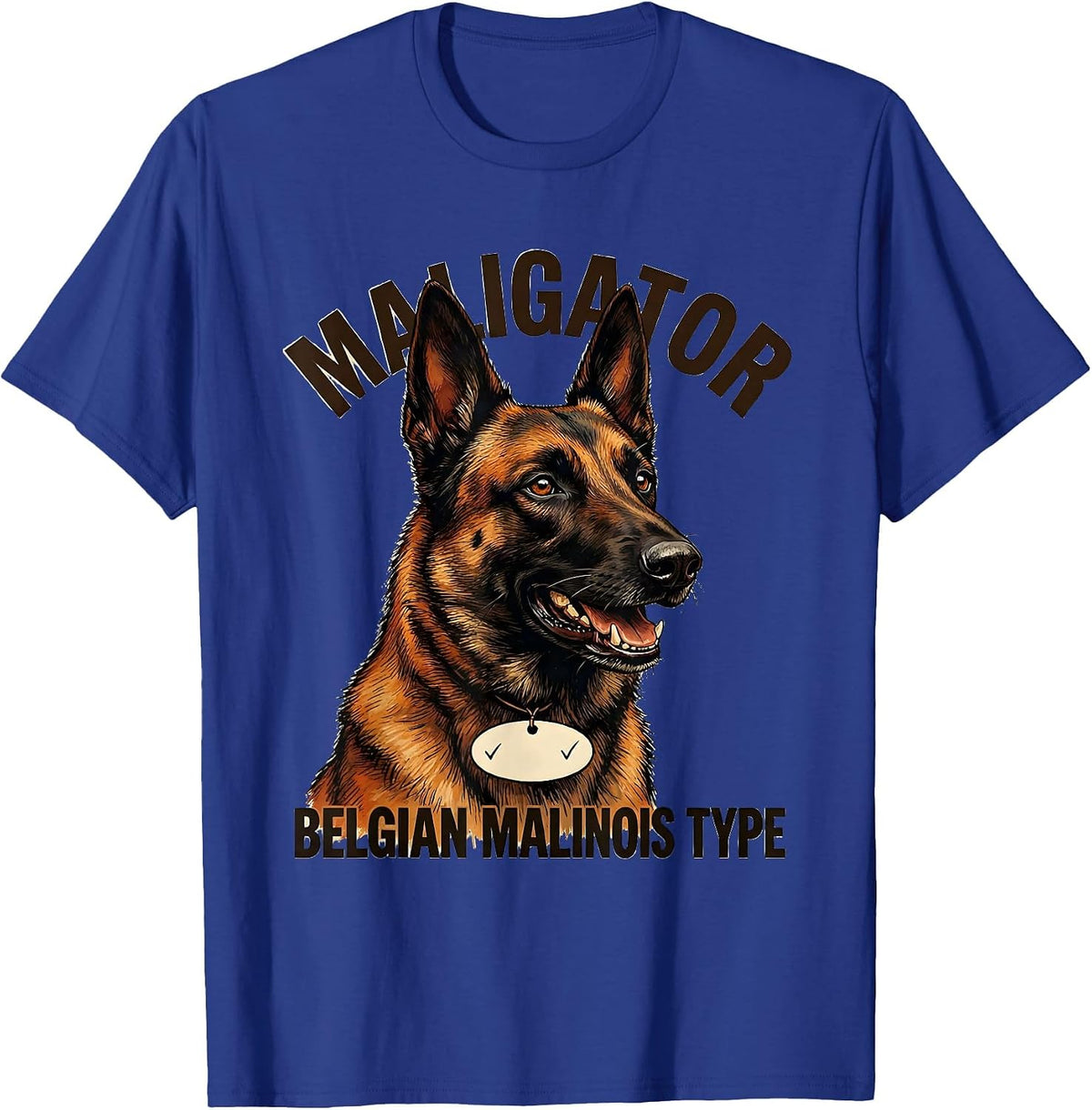 Men's Maligator Belgian Malinois Type Funny Dog Owner Breed Pride T-Shirt - Royal Blue