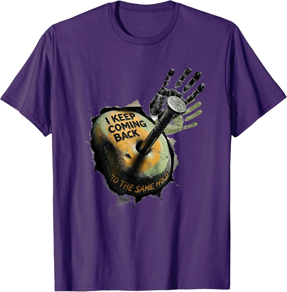 I Keep Coming Back To The Same Hold Funny Rock Climber T-Shirt - Purple