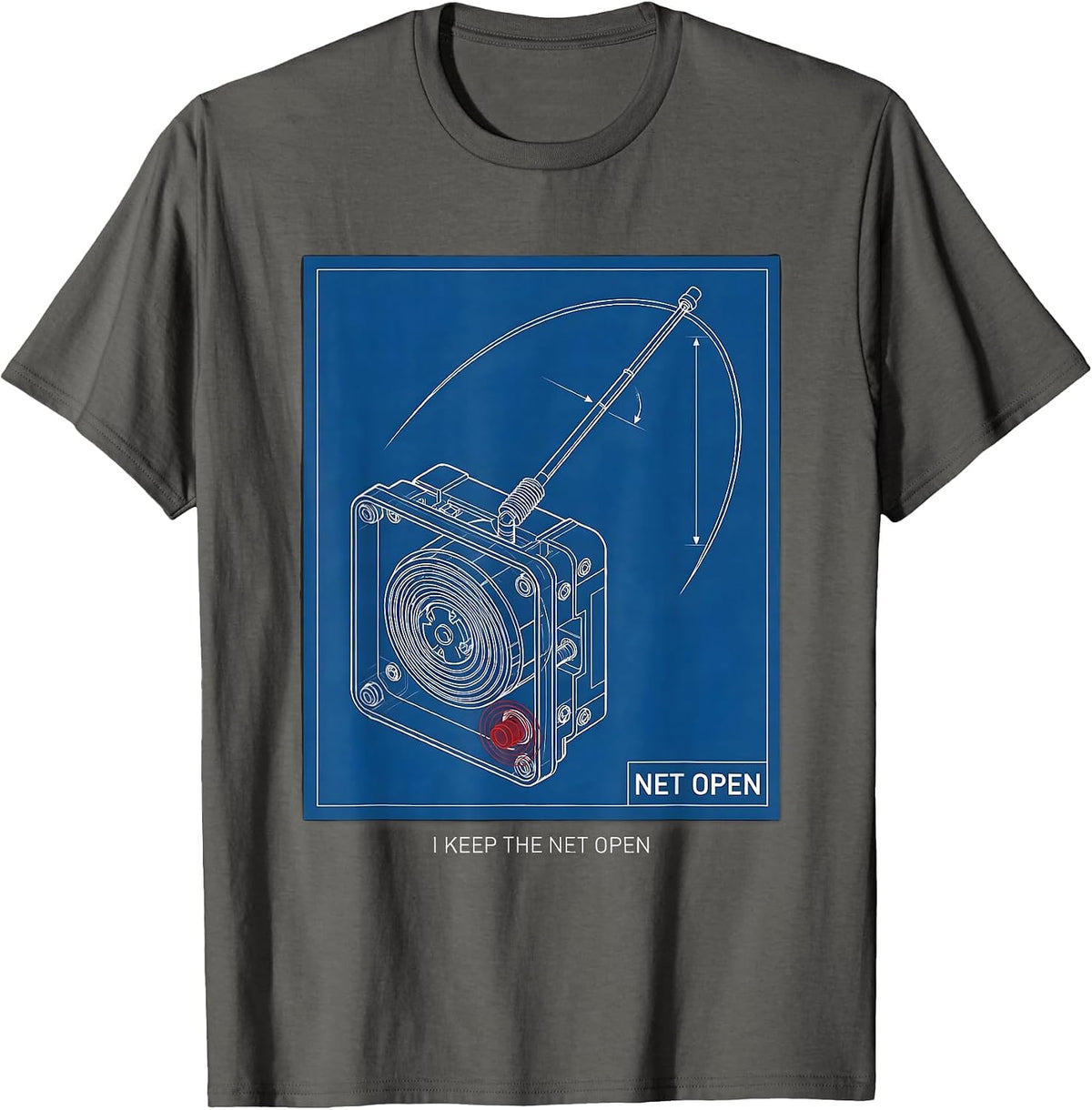 Men's I Keep The Net Open Funny Ham Radio Operator Hobbyist Gift T-Shirt - Asphalt Grey