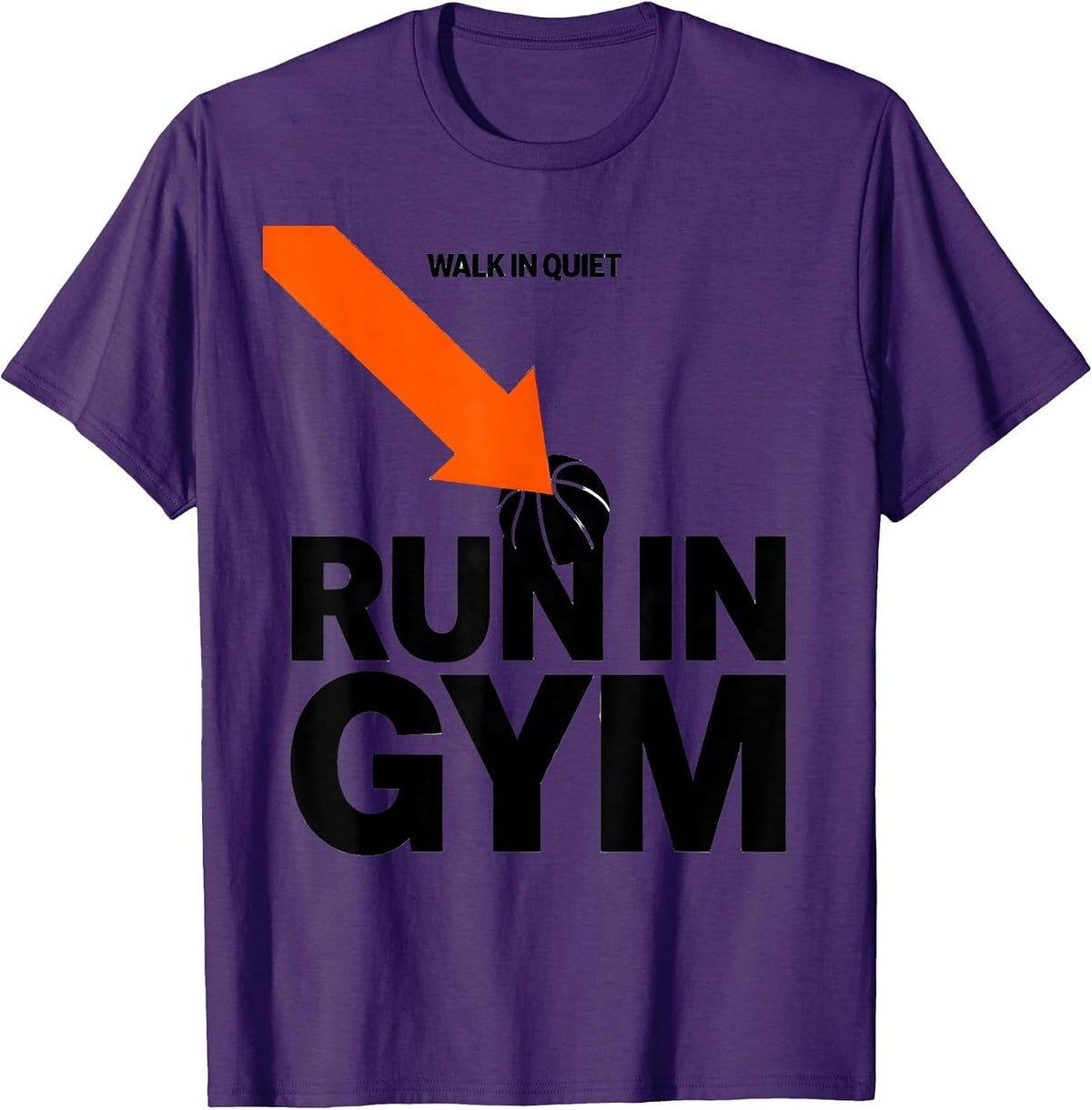 Walk In Quiet Run In Gym Funny PE Teacher Back To School T-Shirt - Purple