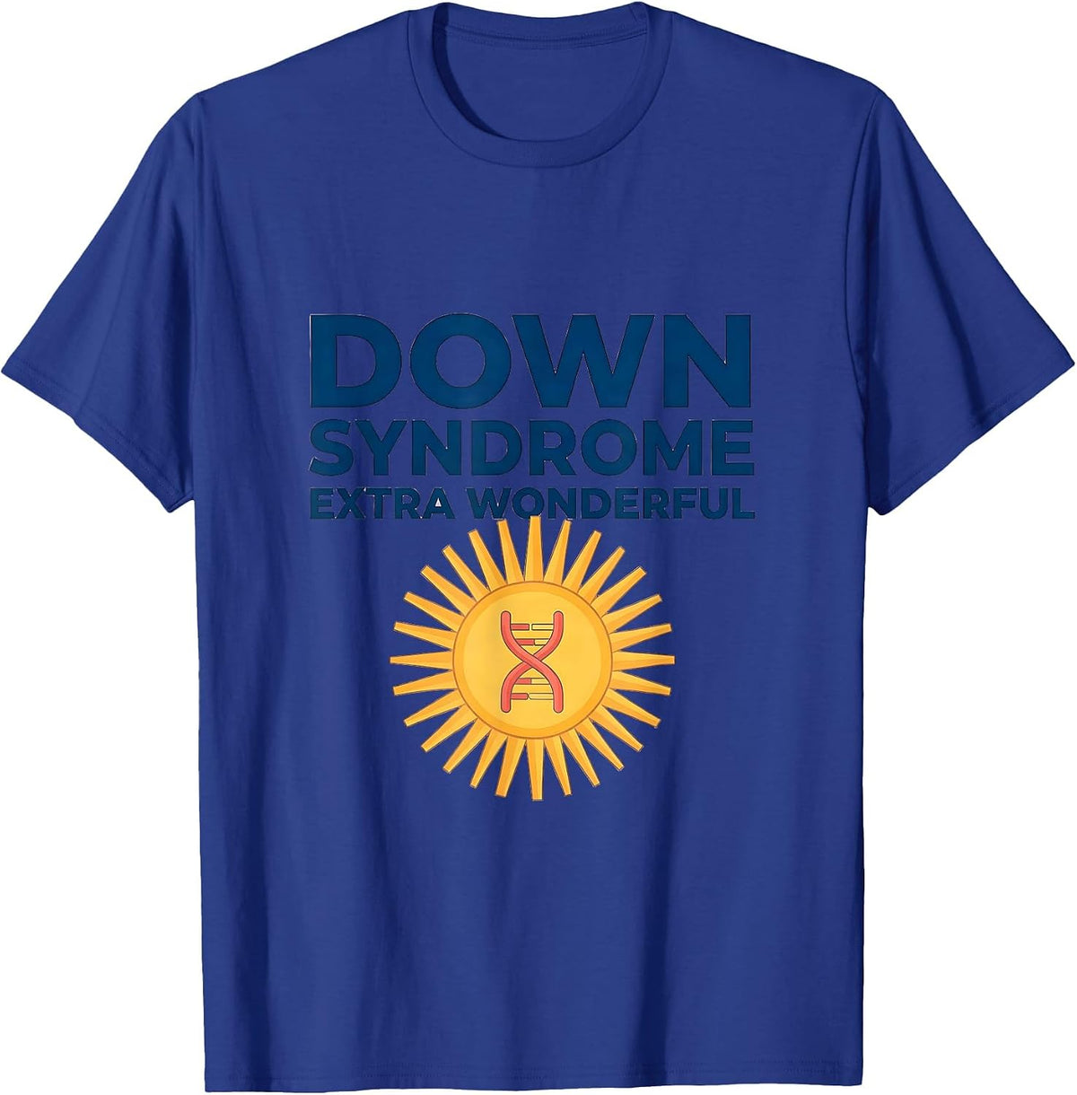 Men's Down Syndrome Extra Wonderful Family Support Awareness T-Shirt - Royal Blue