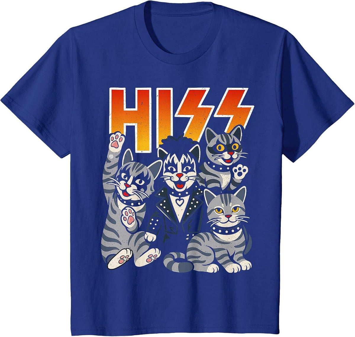Hiss Cats Rock Kittens Kitty Rocking Music Cat Lovers T-Shirt - Royal Blue