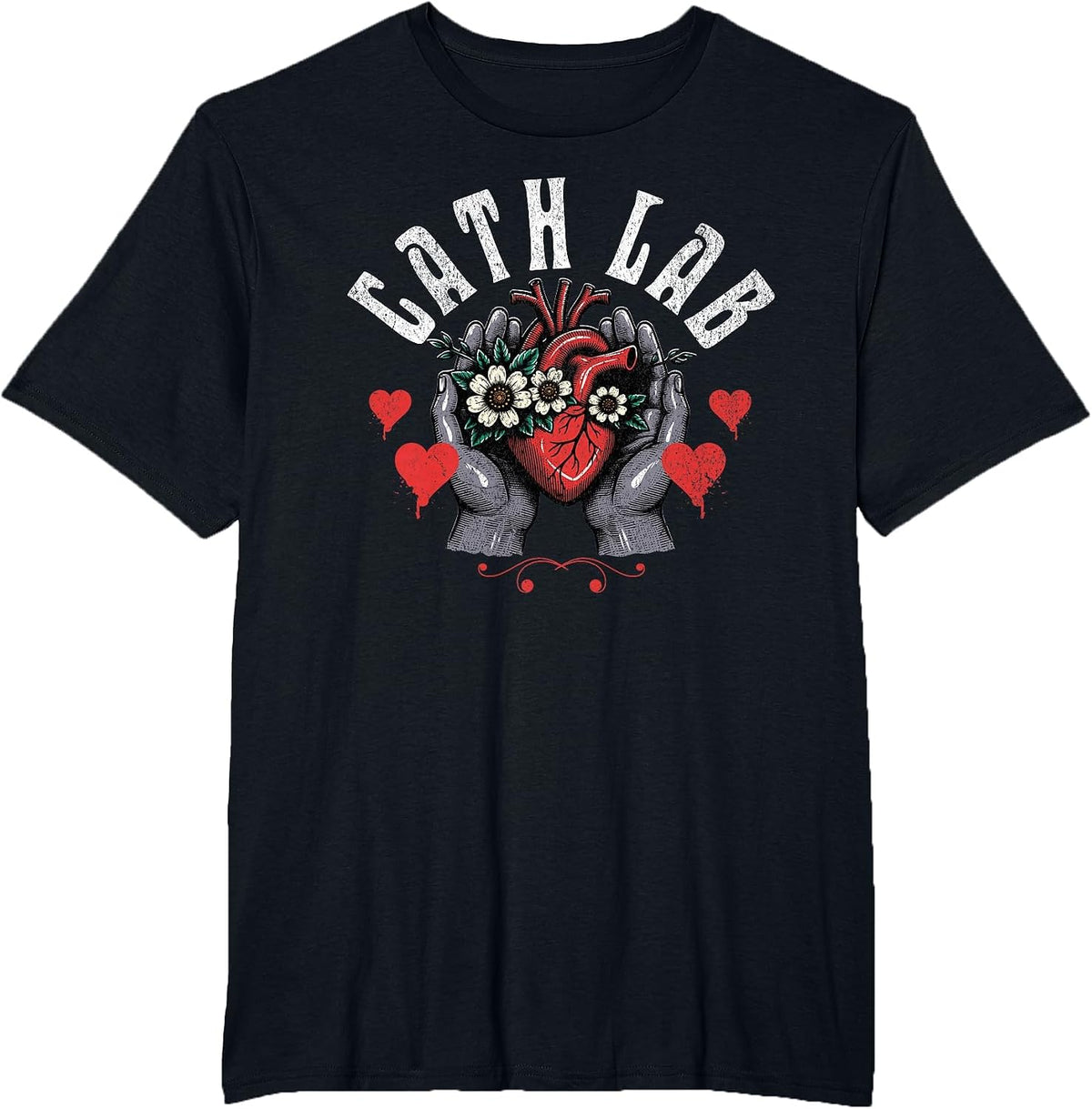Cath Lab Life - Hands & Hearts T-Shirt - Black