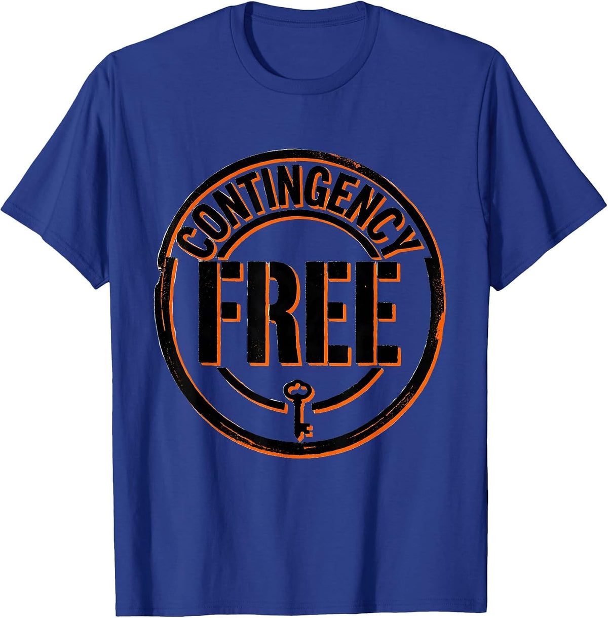 Men's Contingency Free Stencil Graphic Realtor Humor Real Estate T-Shirt - Royal Blue