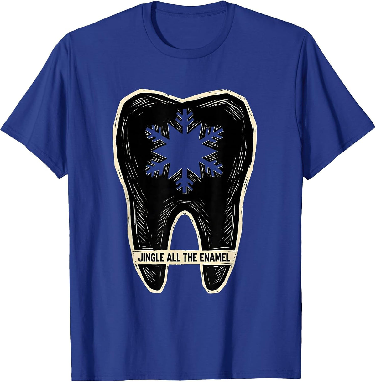 Jingle All the Enamel Funny Dental Christmas Dentist Team T-Shirt - Royal Blue
