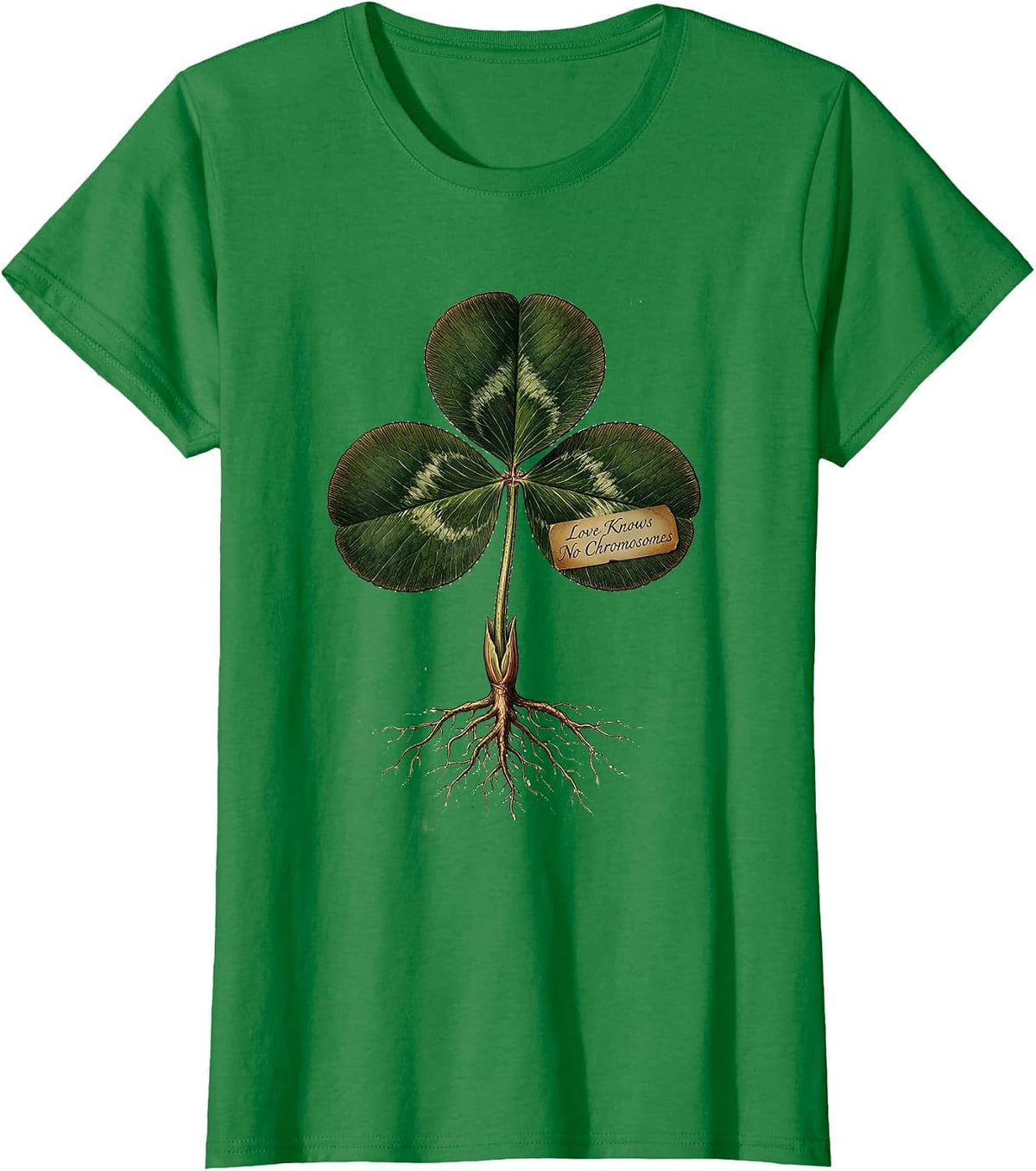 Women's Love Knows No Chromosomes Down Syndrome Awareness T-Shirt - Kelly Green