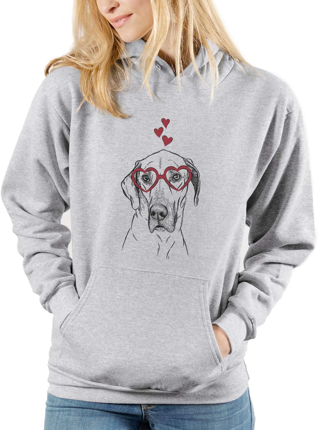 Valentine Gracie the Great Dane Dog Triblend T-Shirt - Unisex Pullover Hoodie Sweatshirt