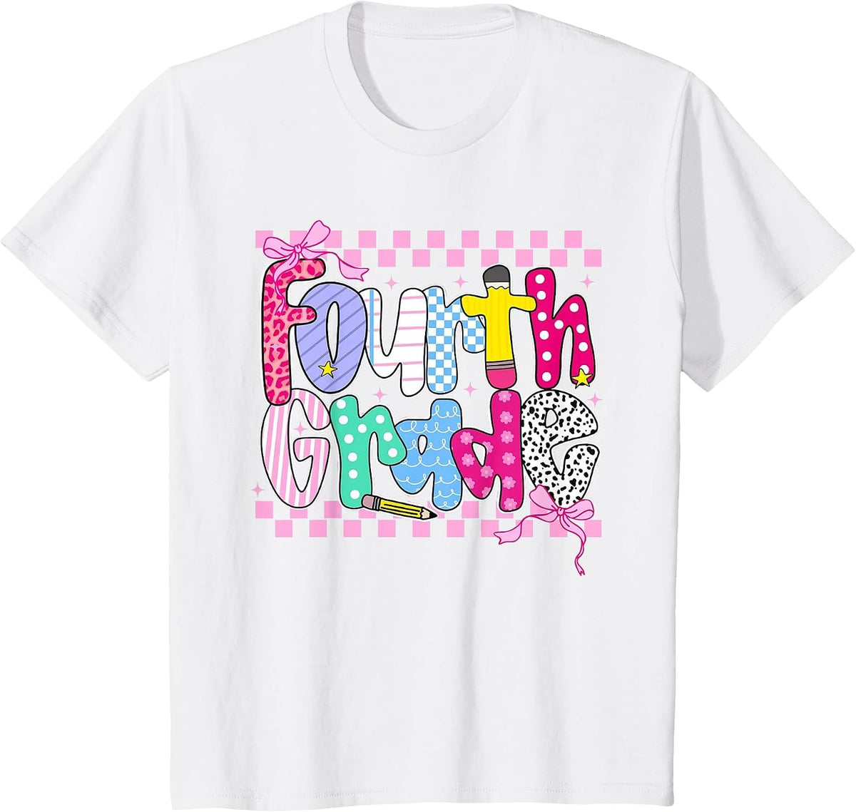 Back to School Hello Fourth Grade Team 4th Grade Boy Girl T-Shirt - White