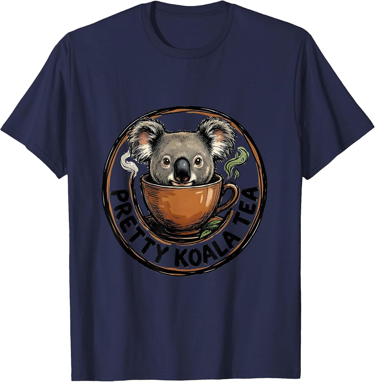 Pretty Koala Tea Funny Tea Lover Pun Cute T-Shirt - Navy Blue
