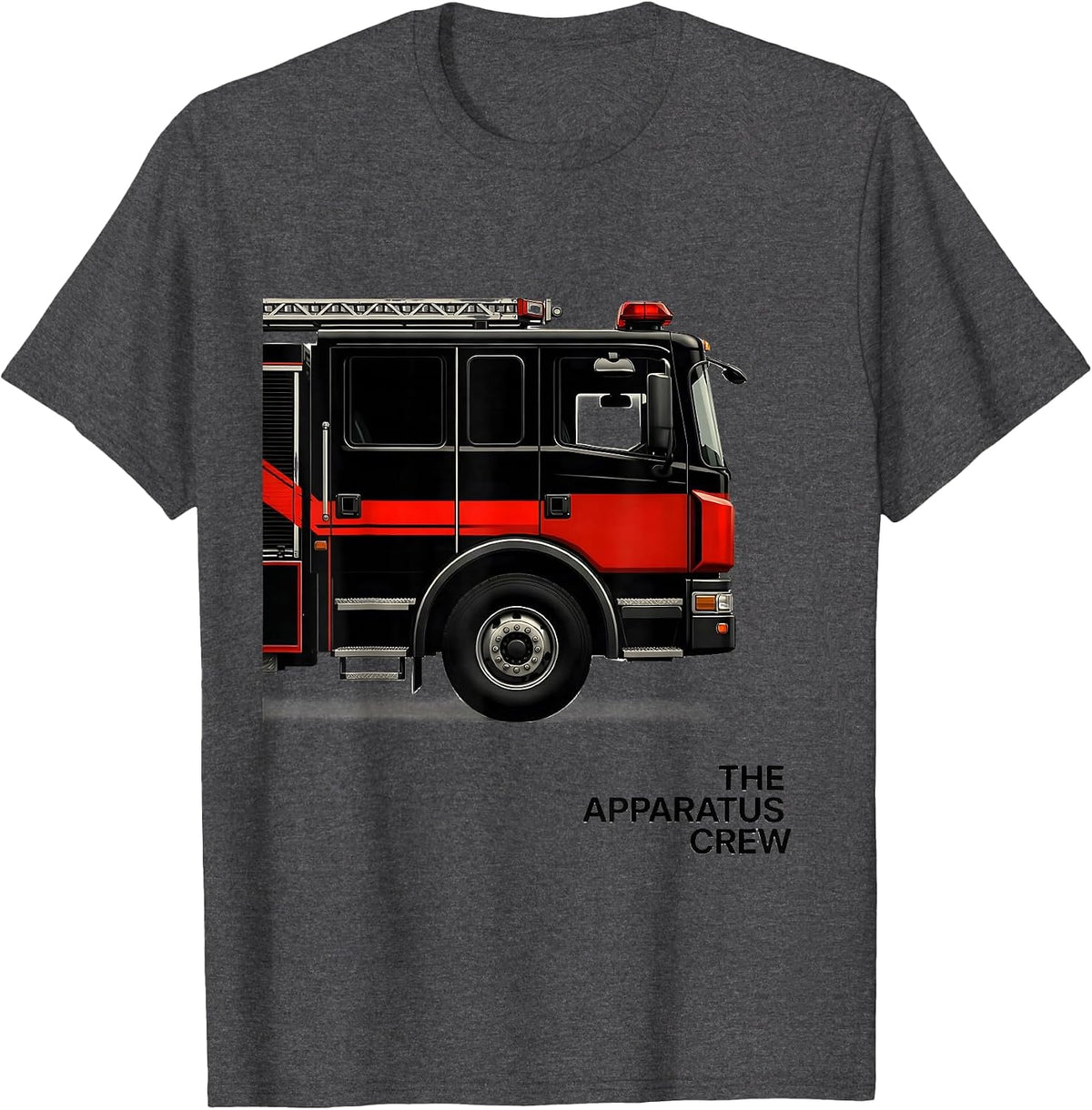 THE APPARATUS CREW New Wave Typography Firefighter Humor T-Shirt - Dark Heather Grey