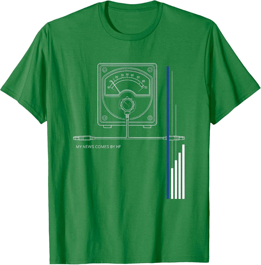 Men's My News Comes By HF Swiss International Ham Radio Operator T-Shirt - Kelly Green