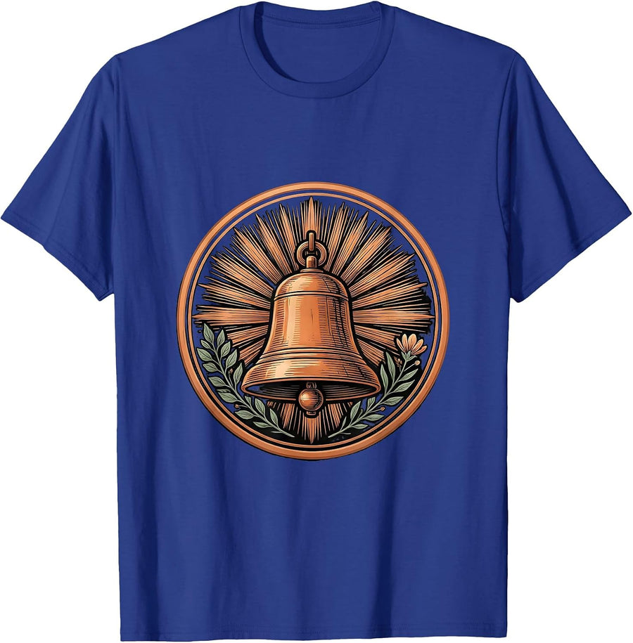 5th Grade Teacher Vintage School Bell Sunburst T-Shirt - Royal Blue