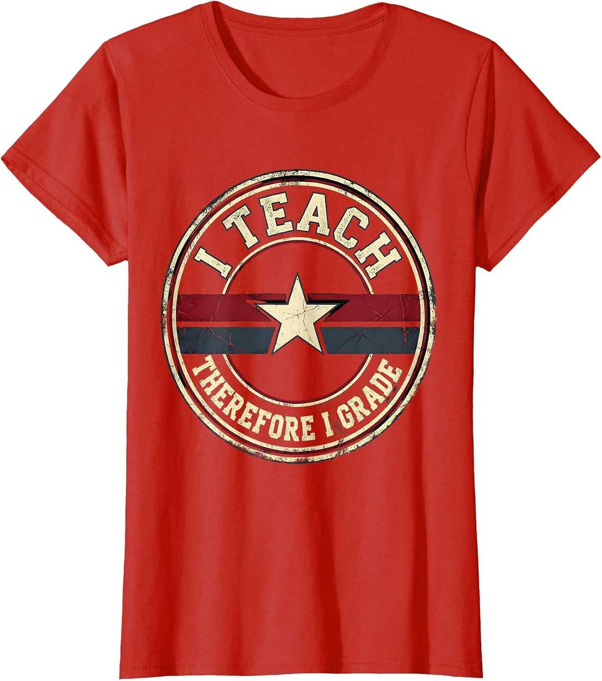I Teach Therefore I Grade 5th Grade Teacher T-Shirt - Red