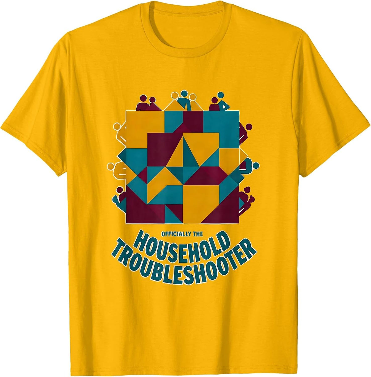 Officially The Household Troubleshooter Funny IT Tech Humor T-Shirt - Golden Yellow