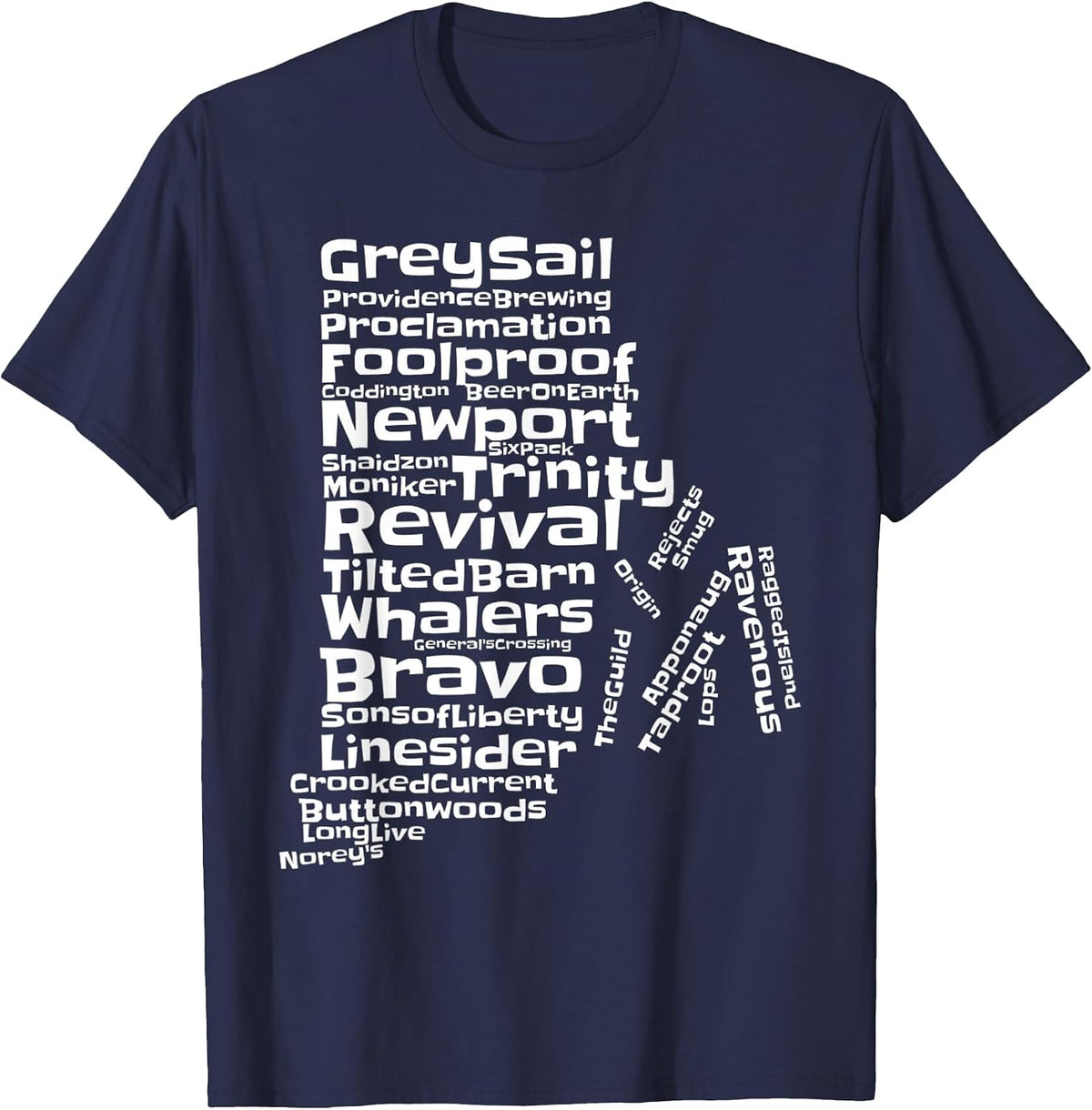 Drink Local Rhode Island Breweries T-Shirt - Navy Blue