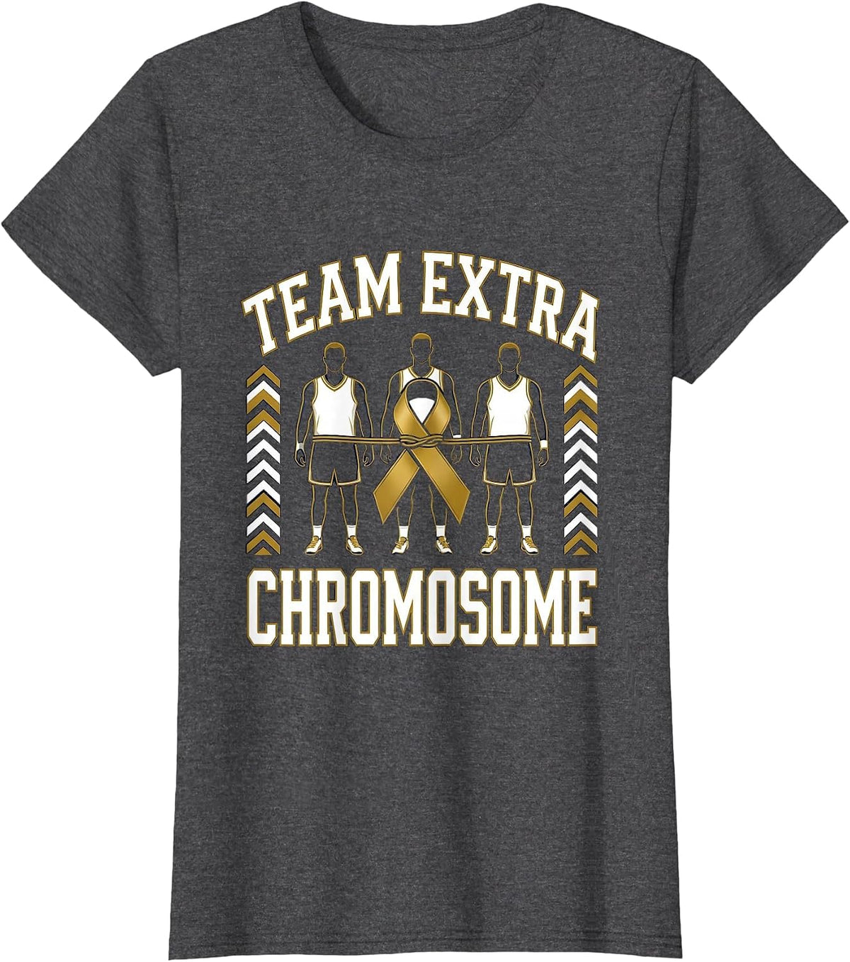 Women's Team Extra Chromosome Sports Pride Down Syndrome Awareness T-Shirt - Dark Heather Grey