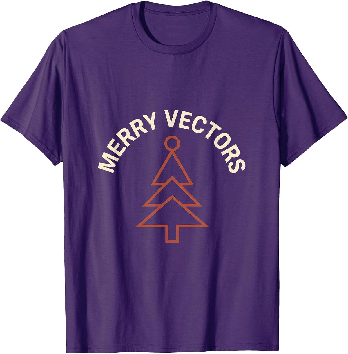 Merry Vectors Minimalist Math Teacher Christmas Pun Gift T-Shirt - Purple