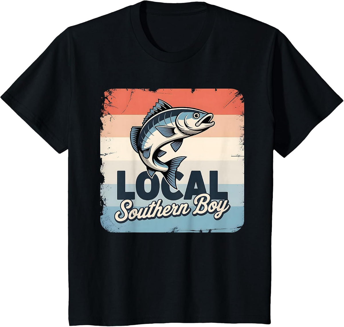 Local Southern Boy Fishing Camouflage Outdoors T-Shirt - Black