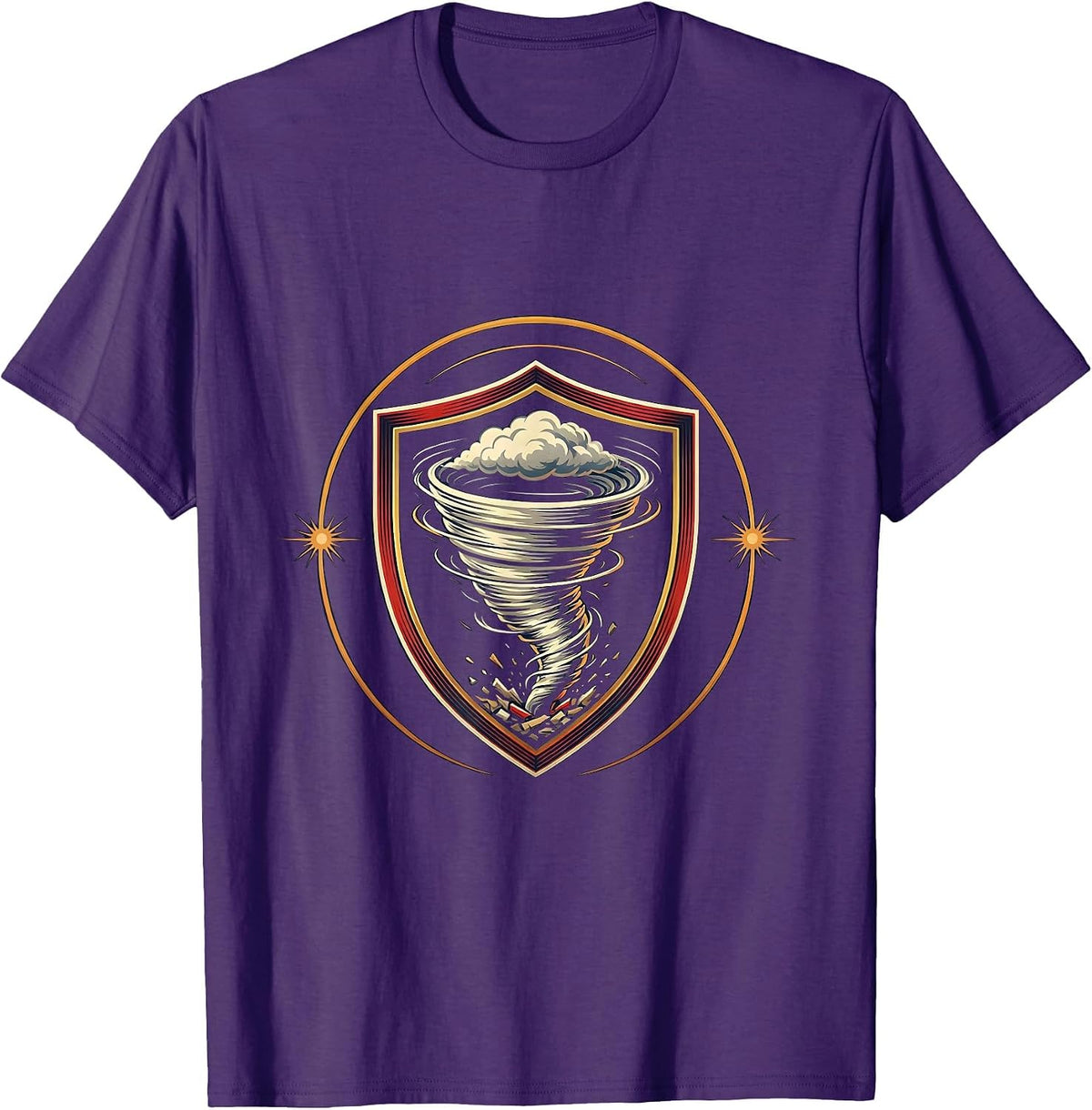 Storm Chaser Tornado Emblem Meteorology Humor T-Shirt - Purple