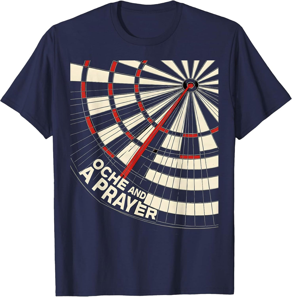 Oche And A Prayer Constructivist Poster Dart Player League T-Shirt - Navy Blue