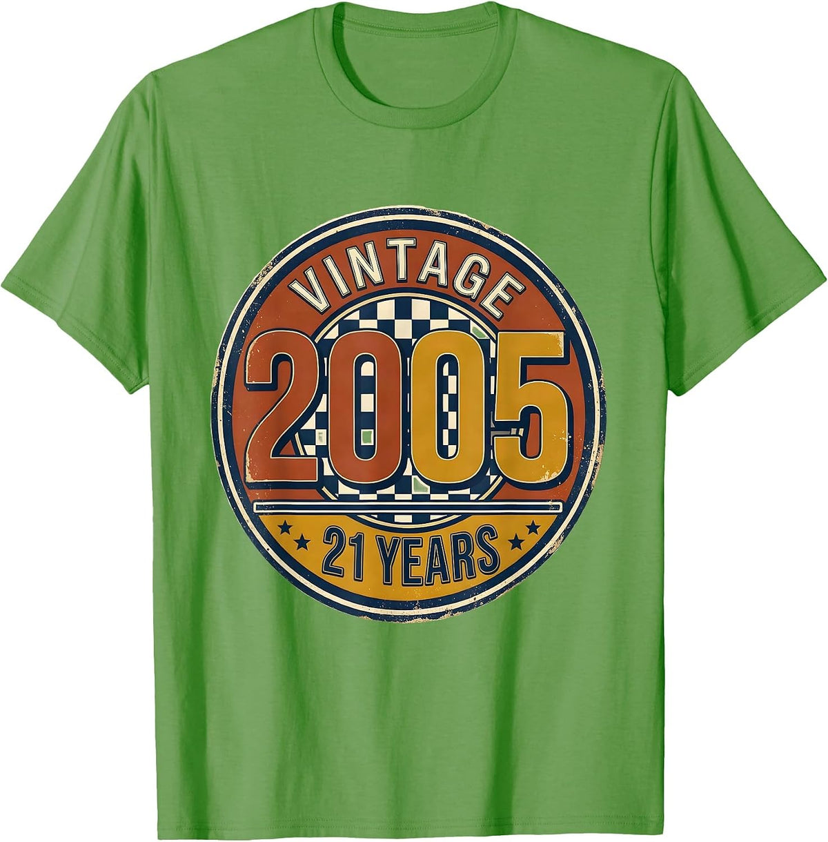 Men's Vintage 2005 · 21 Years Milestone Birthday Badge 21st Gift T-Shirt - Grass Green