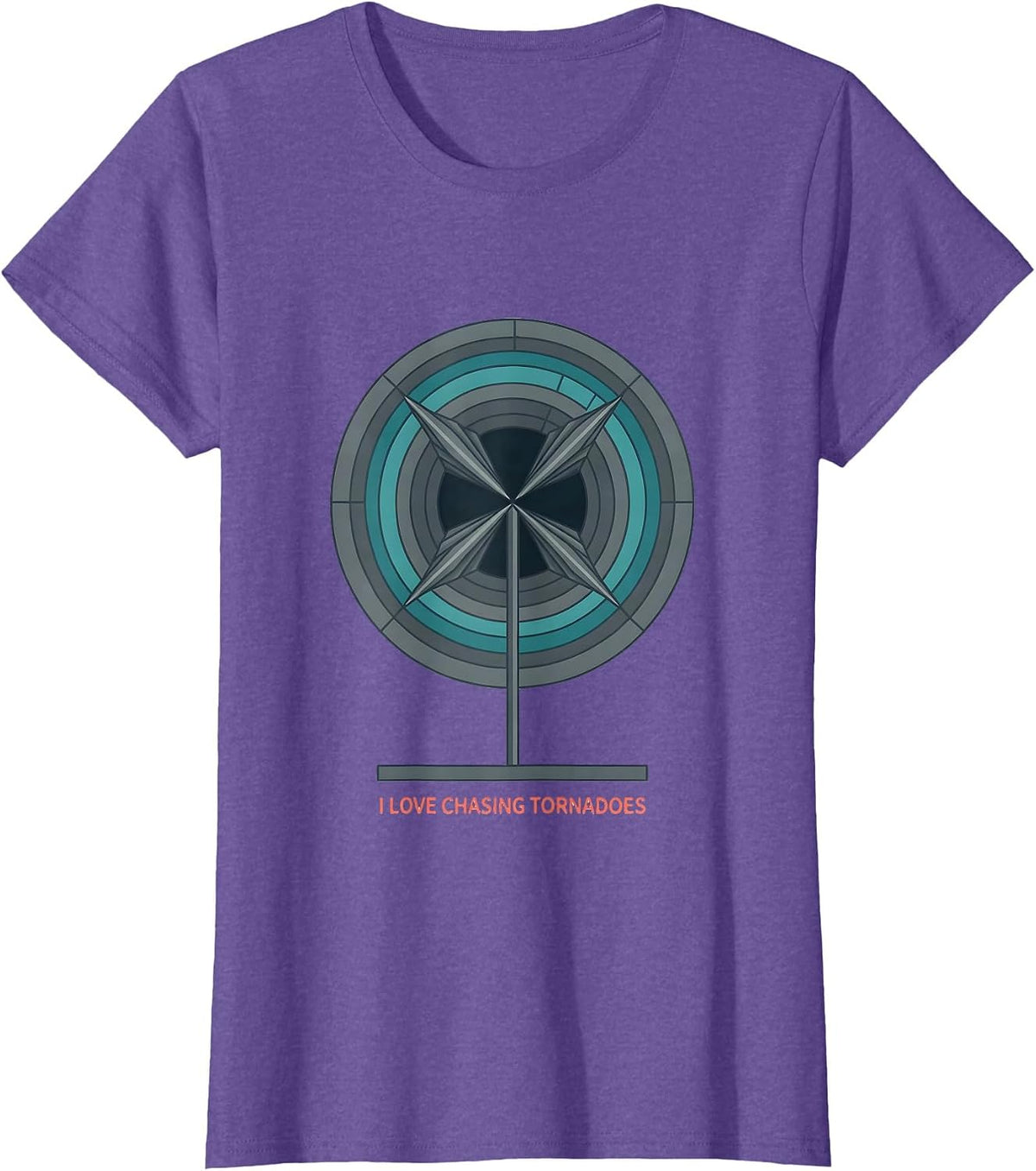 Women's I Love Chasing Tornadoes Flat Vector Meteorology Enthusiast T-Shirt - Purple Heather