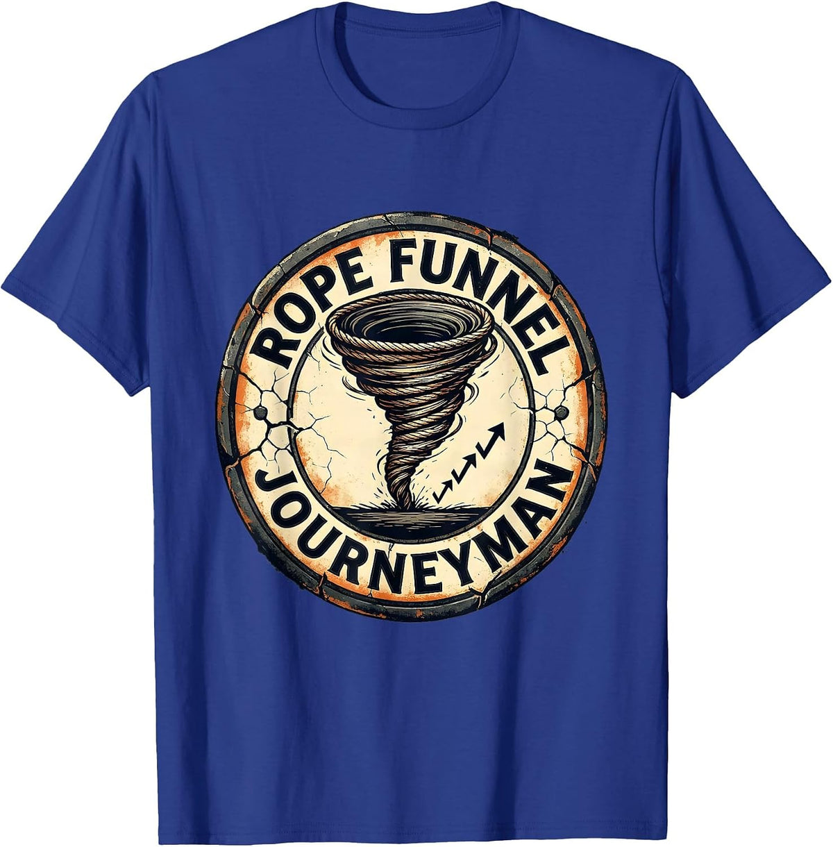Men's Rope Funnel Journeyman Distressed Storm Chaser Tornado T-Shirt - Royal Blue