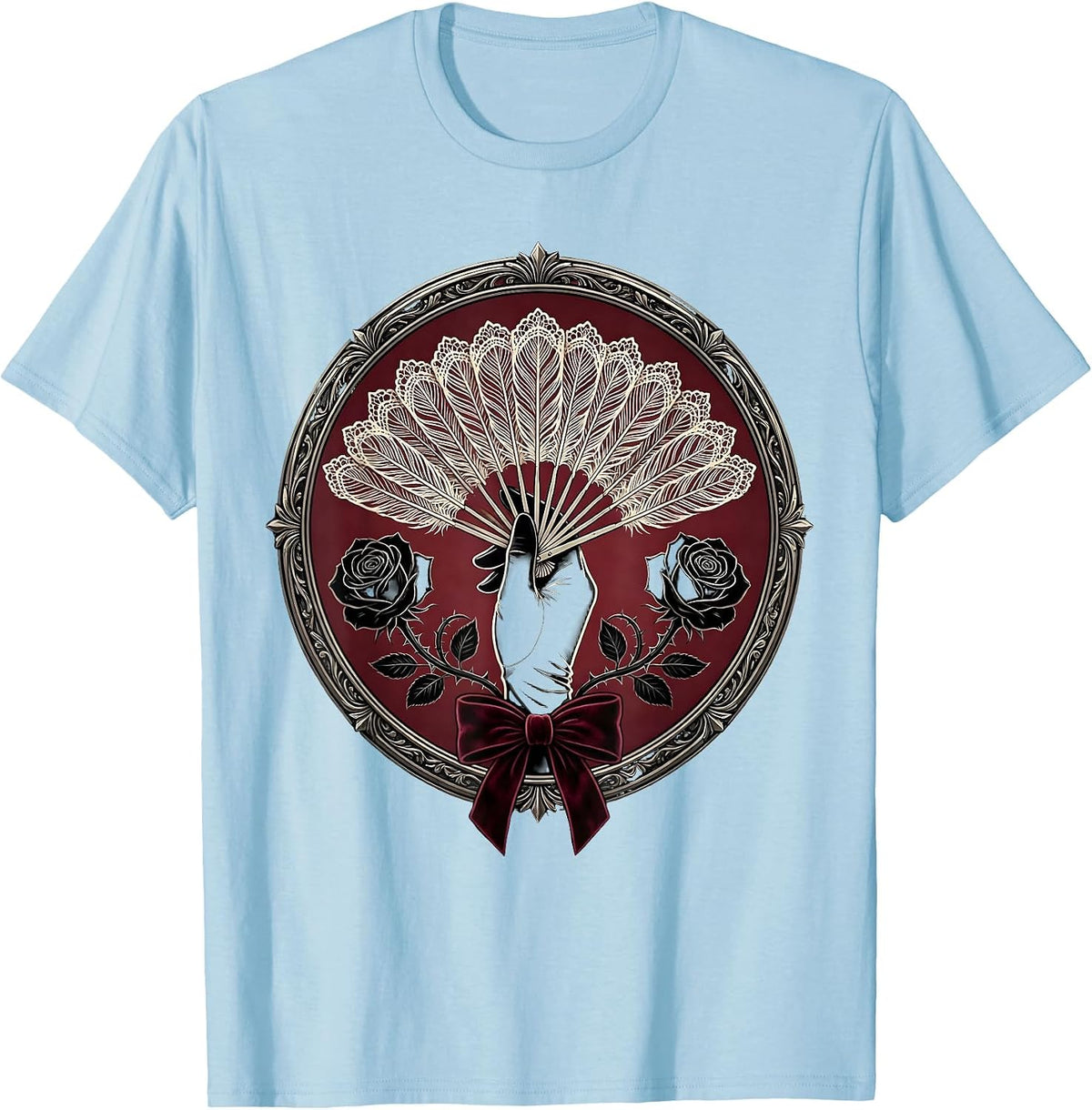 Men's Showgirl Era Feather Fan Gloved Hand Graphic T-Shirt - Baby Blue