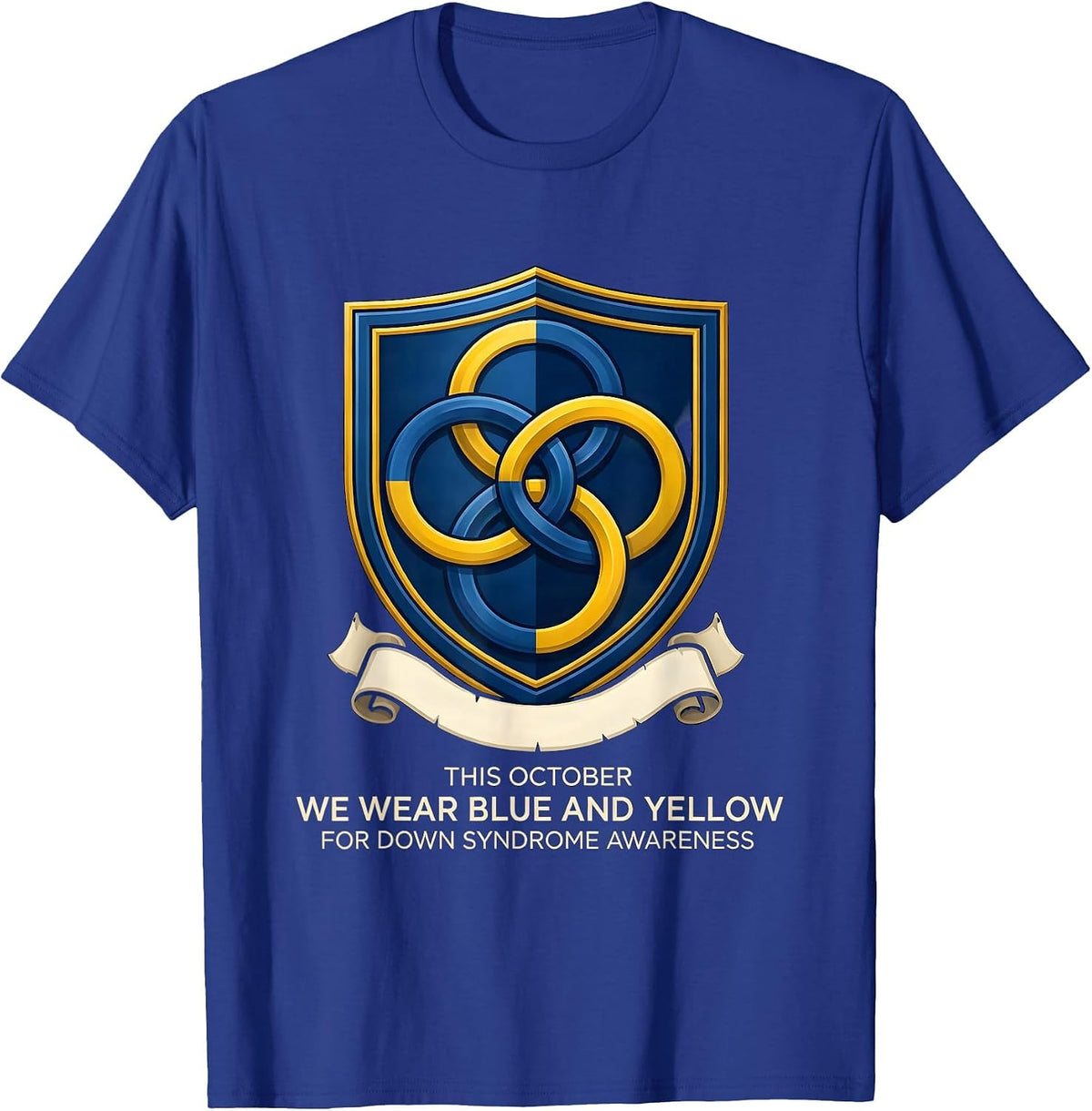 Men's This October We Wear Blue Yellow Down Syndrome Awareness T-Shirt - Royal Blue