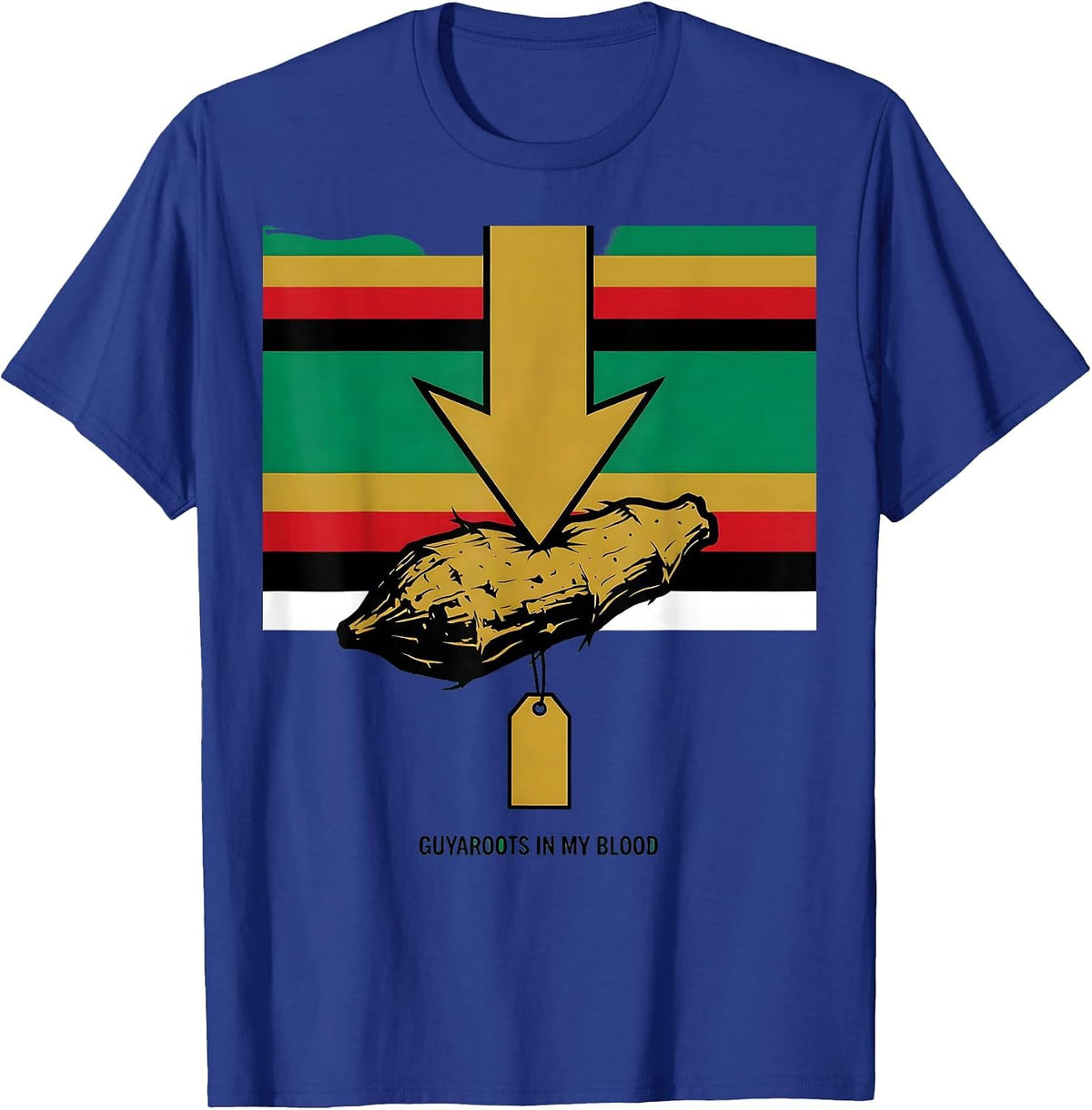 Men's GuyaRoots In My Blood Patriotic Guyanese Diaspora Pride T-Shirt - Royal Blue