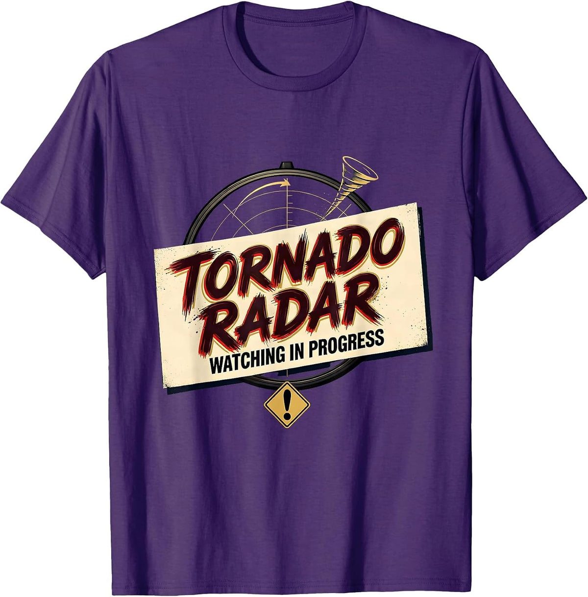 Men's Tornado Radar Watching In Progress Funny Storm Chaser T-Shirt - Purple