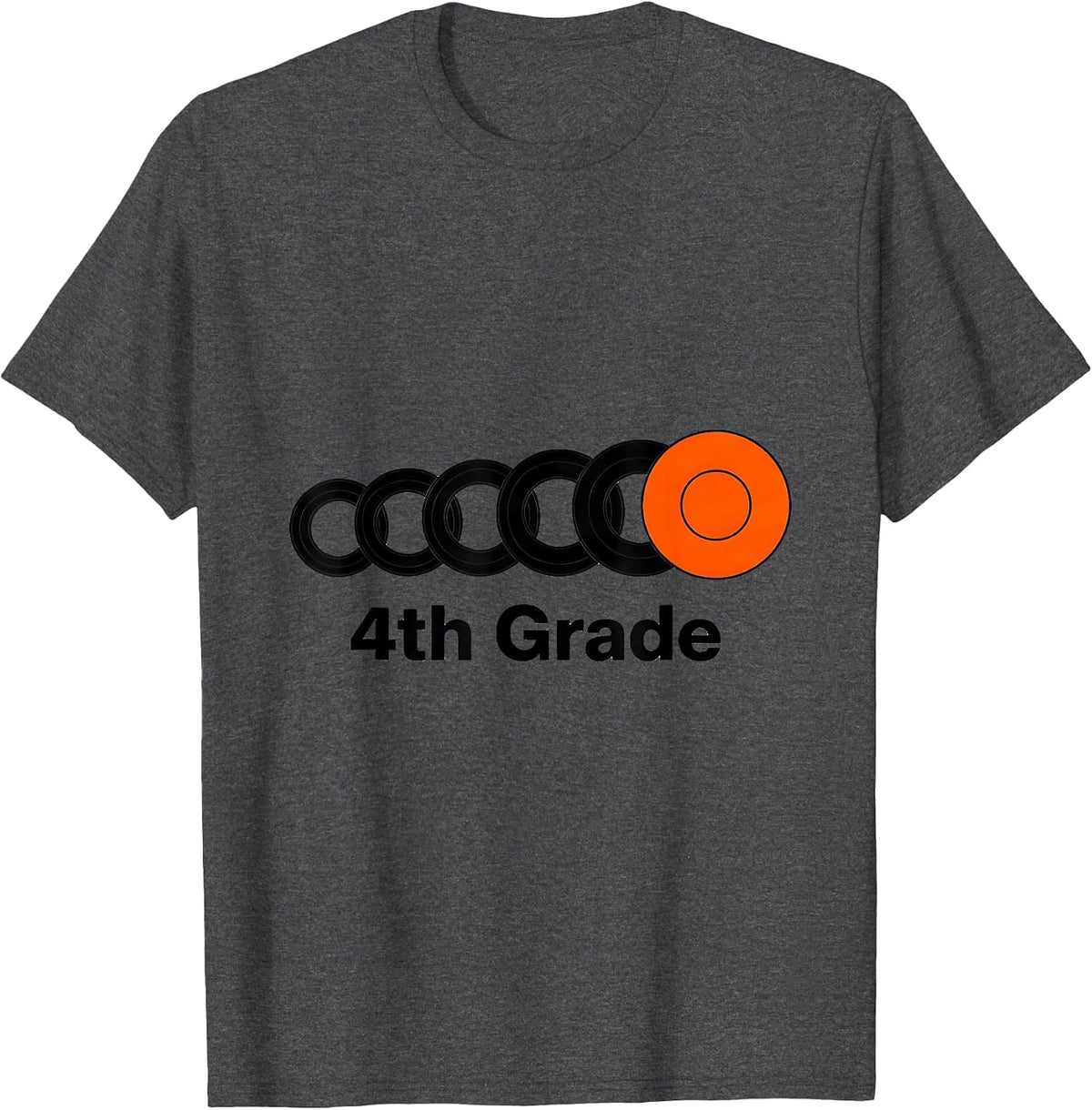 Men's Groovy 4th Grade Back To School First Day of Fourth Grade T-Shirt - Dark Heather Grey