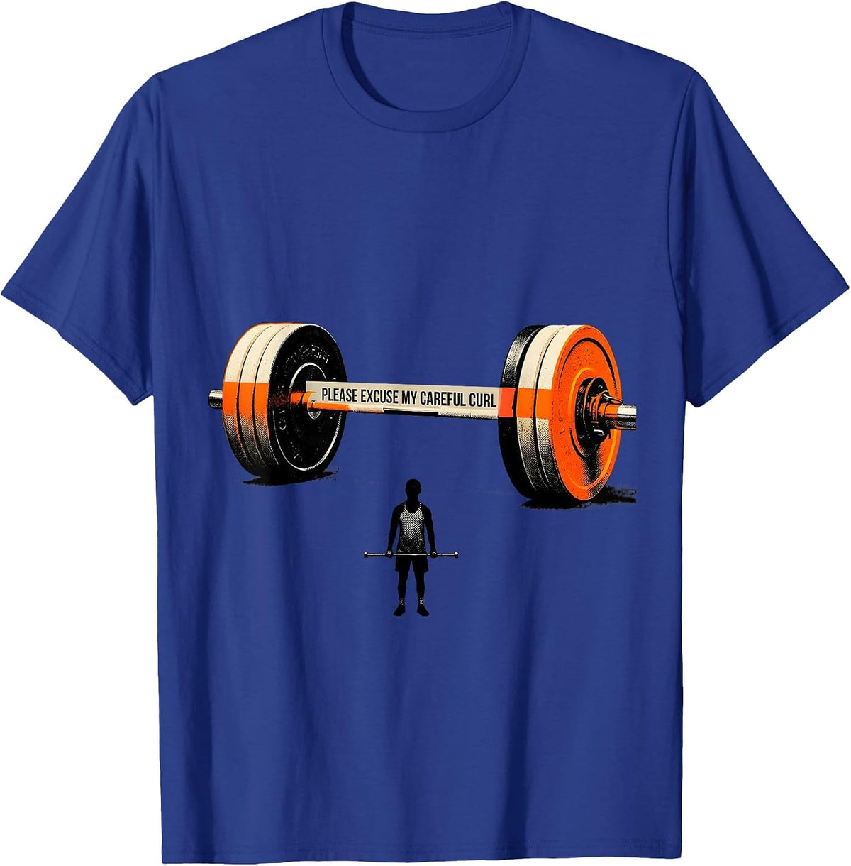 Men's Please Excuse My Careful Curl Funny Gym Workout T-Shirt - Royal Blue