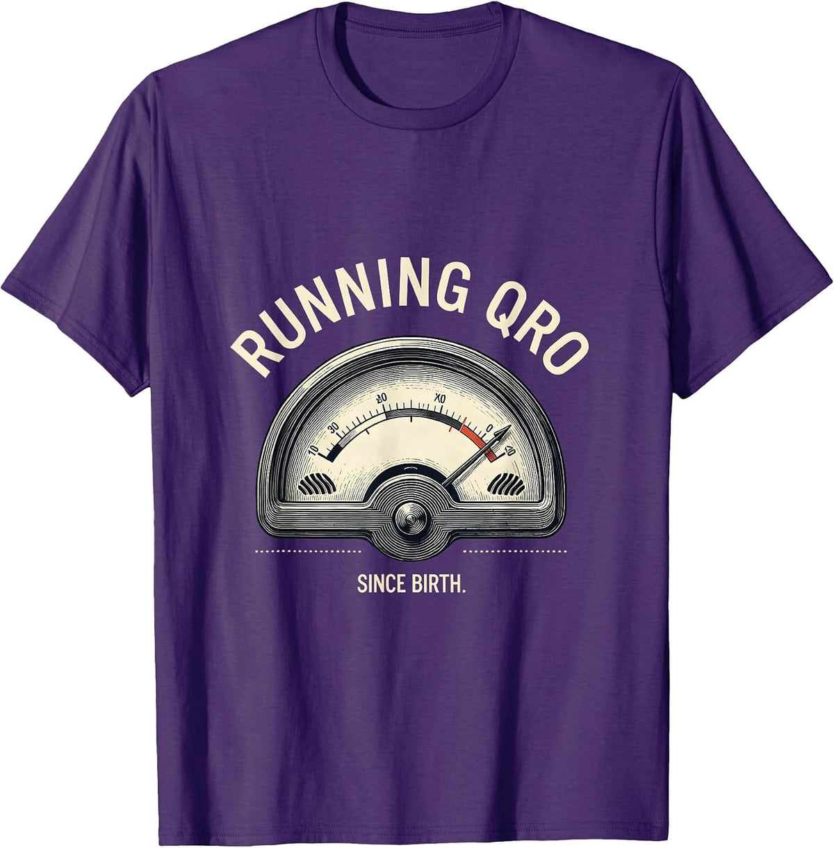 Men's Running QRO Since Birth Funny Ham Radio Operator Hobbyist T-Shirt - Purple