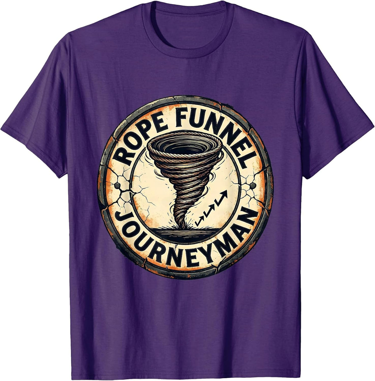 Men's Rope Funnel Journeyman Distressed Storm Chaser Tornado T-Shirt - Purple