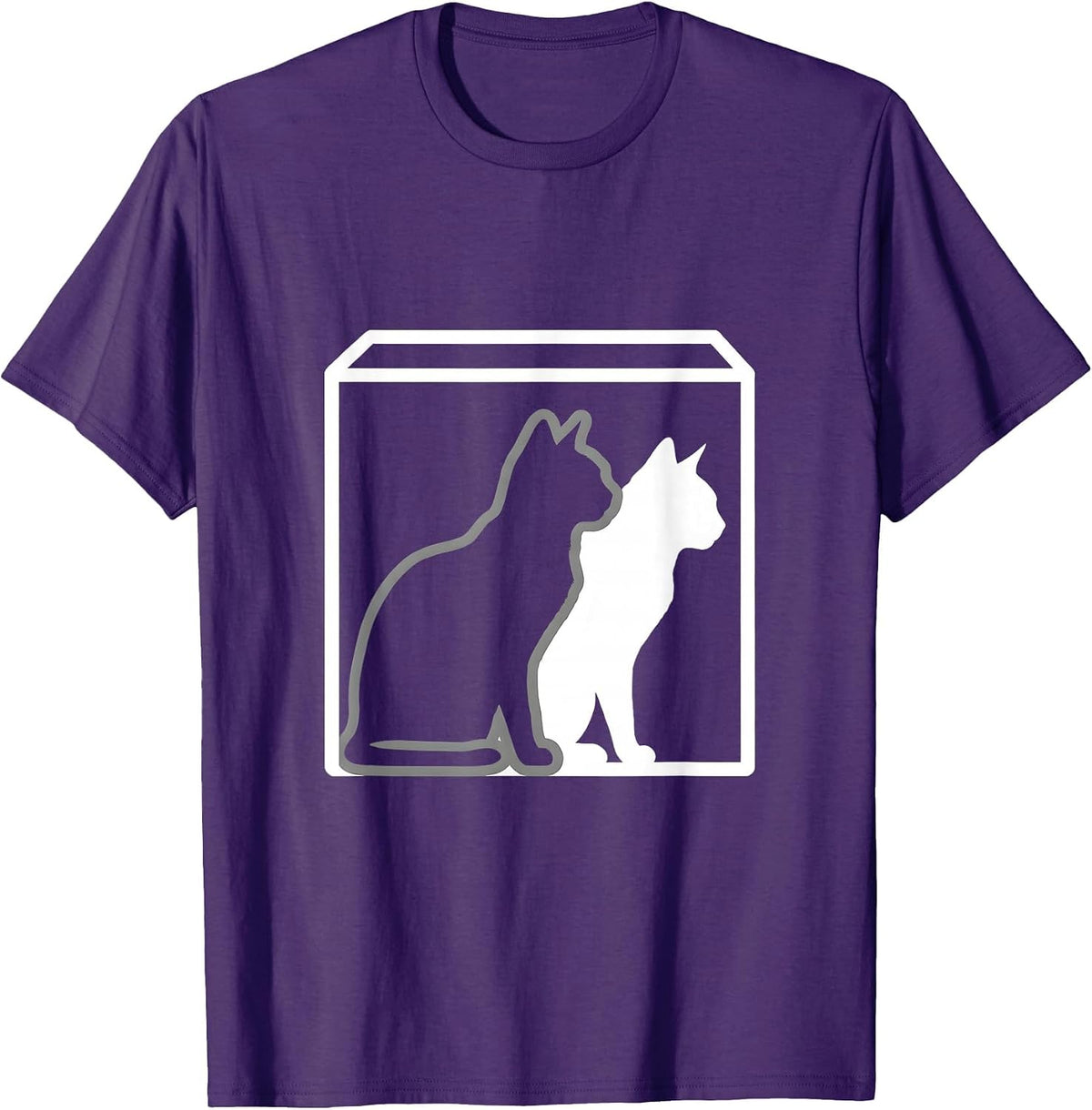 Schrödingers Cat Quantum Physics Nerd Humor T-Shirt - Purple