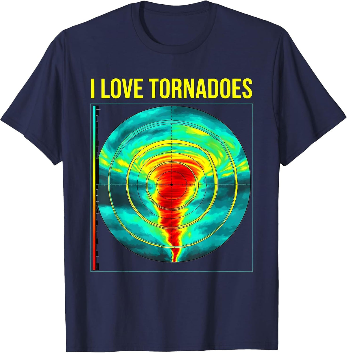 Men's I Love Tornadoes Funny Storm Chaser Meteorology Weather T-Shirt - Navy Blue