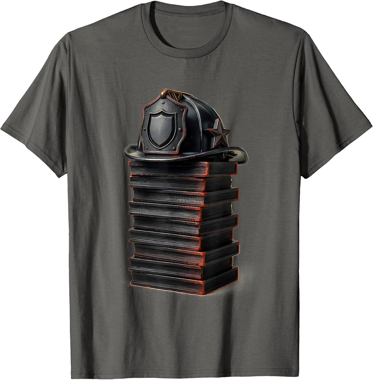 Men's Locked Block Fire Truck Firefighter Birthday Boy T-Shirt - Asphalt Grey