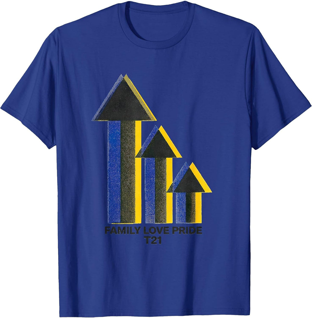 Men's Family Love Pride T21 Risograph Down Syndrome Awareness T-Shirt - Royal Blue