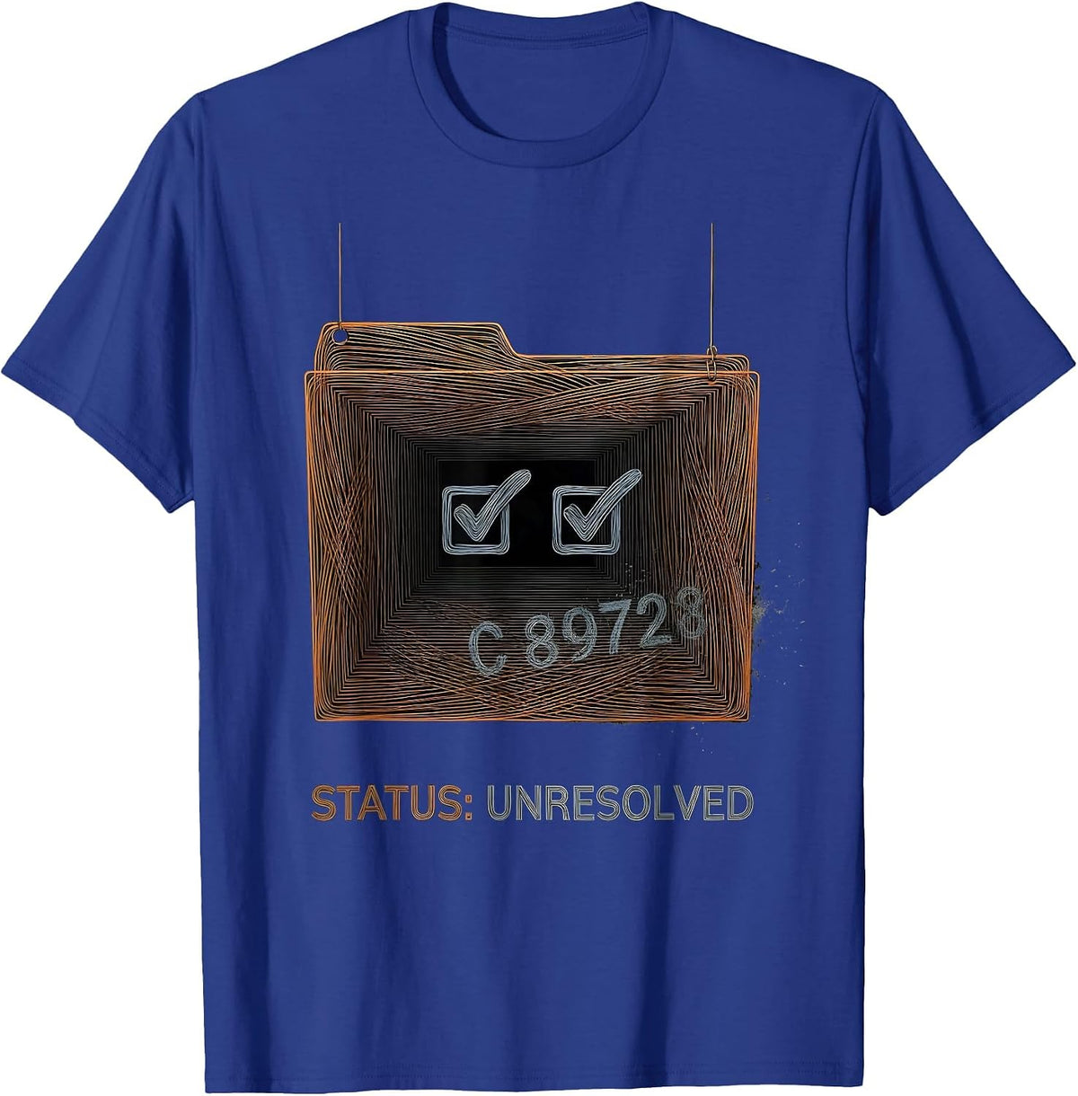 Status Unresolved Funny Quantum Physics Geek Humor T-Shirt - Royal Blue
