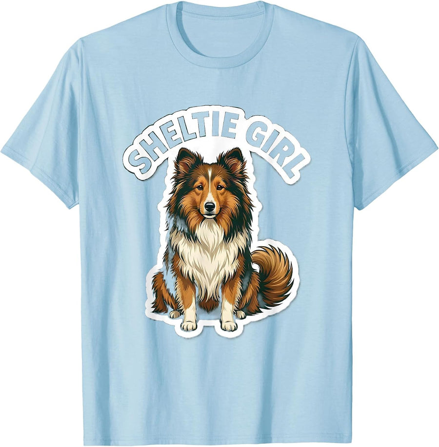 Men's Sheltie Girl Cute Dog Lover Breed Pride T-Shirt - Baby Blue
