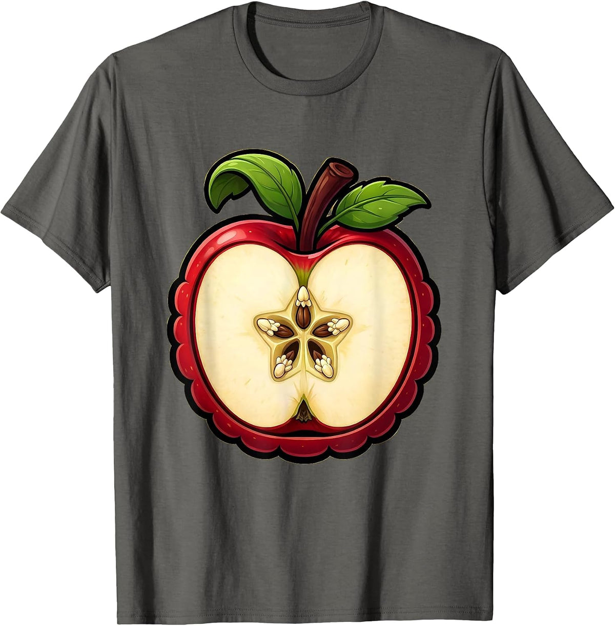 Apple Star Seed Pattern Play Is Learning Teacher T-Shirt - Asphalt Grey