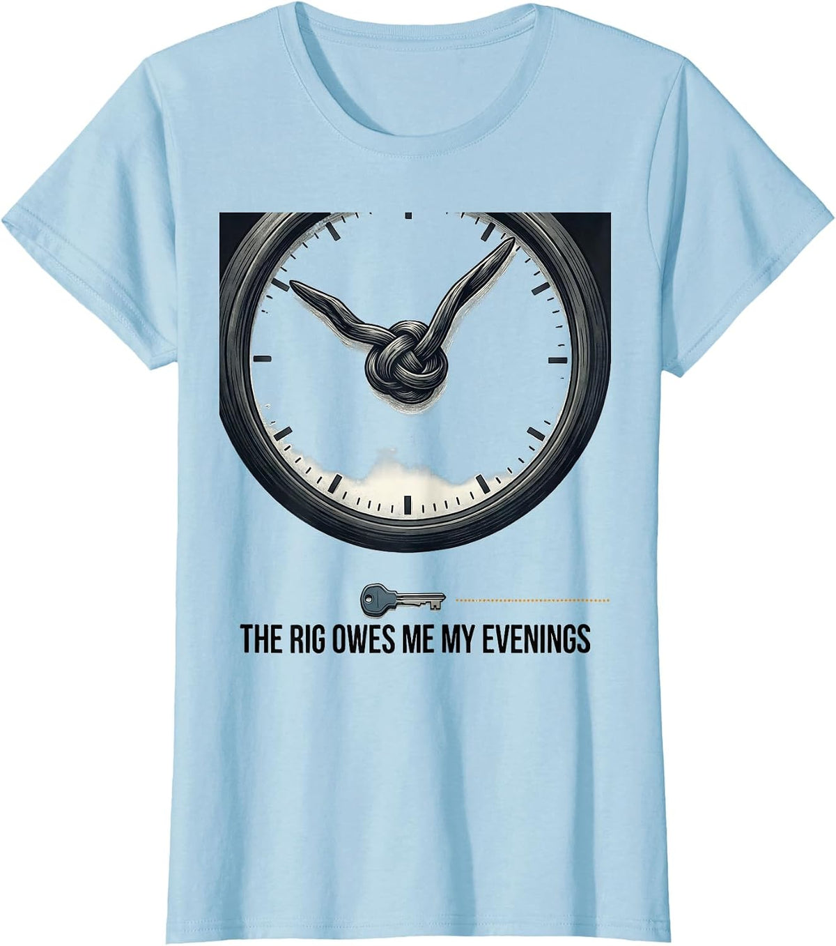 The Rig Owes Me My Evenings Funny Ham Radio Operator T-Shirt - Baby Blue