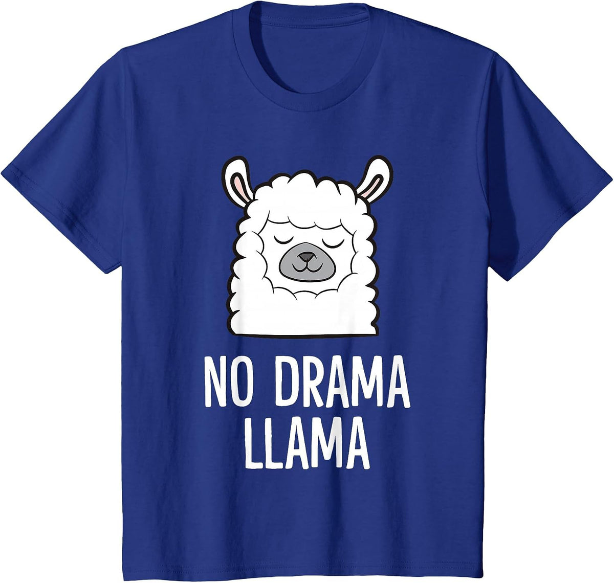 Cute No Drama Llama T-Shirt - Royal Blue